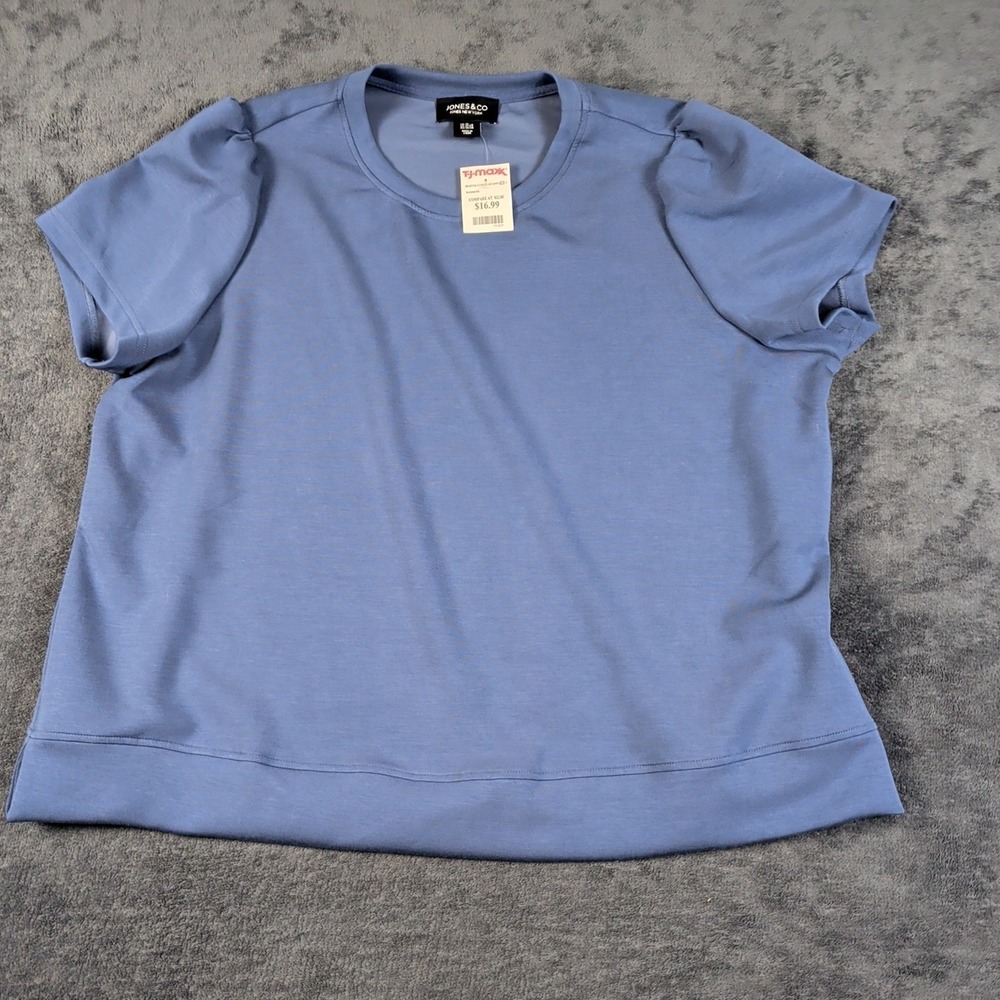 Jones & Co New York Short Sleeve Sweater Blue Size 3X Comfortable